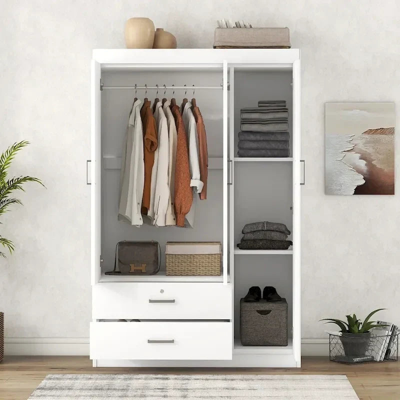 Armoire à 3 portes avec 2 tiroirs