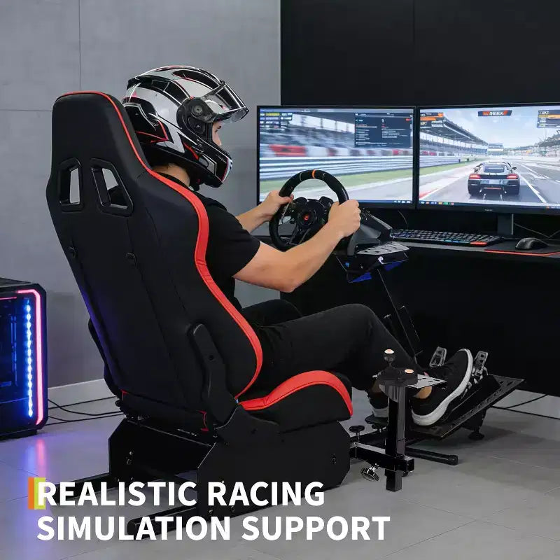 Zusammenklappbares Rennsimulator-Cockpit, verstellbarer Lenkradständer für G29/G920/G923, kompatibel mit Thrustmaster, Fanatec, Hori und Mad Catz, Pedalwinkel verstellbar