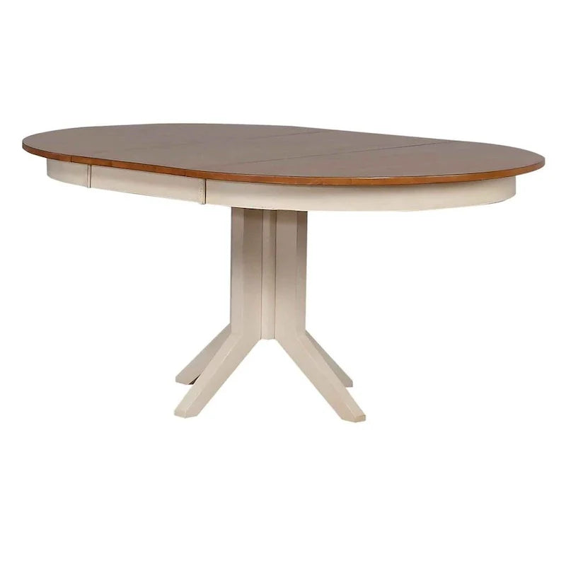 Set da pranzo contemporaneo da 5 pezzi color caramello/biscotto anticato con schienali a doppia X