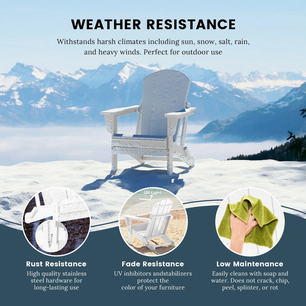 Polytrends Laguna Adirondack-Klappstuhl für die Terrasse, lichtecht und wetterbeständig