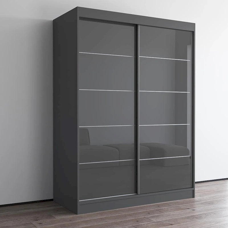 Moderner Hochglanz-Kleiderschrank Aria mit 2 Türen