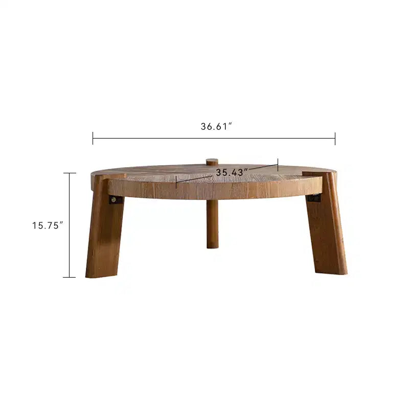 Rustikaler runder Couchtisch aus Holz, natürlicher Beistelltisch - ModernLuxe