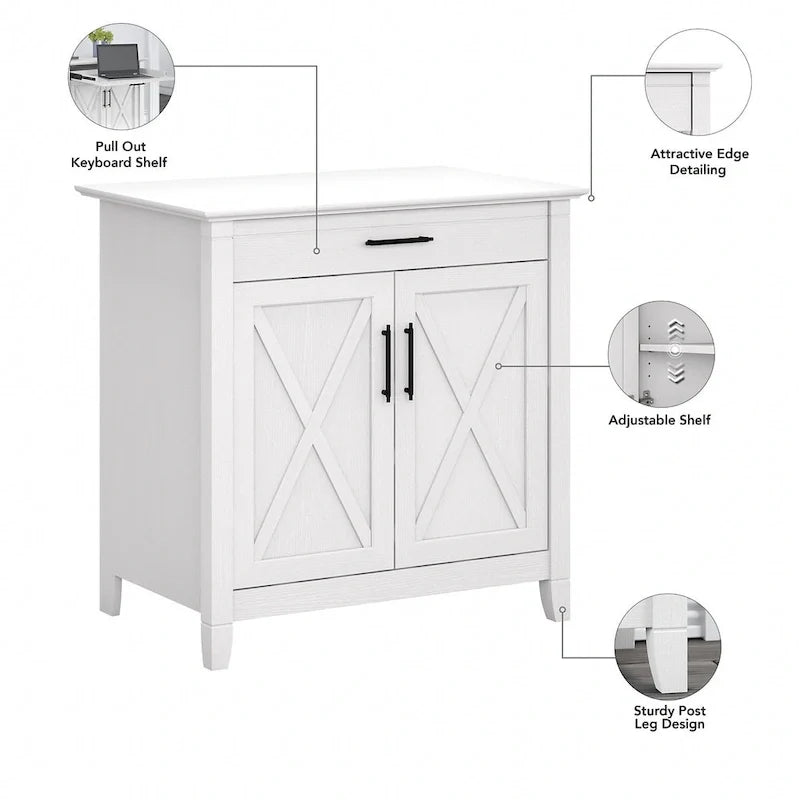 Key West secretaire met opbergkast van Bush Furniture