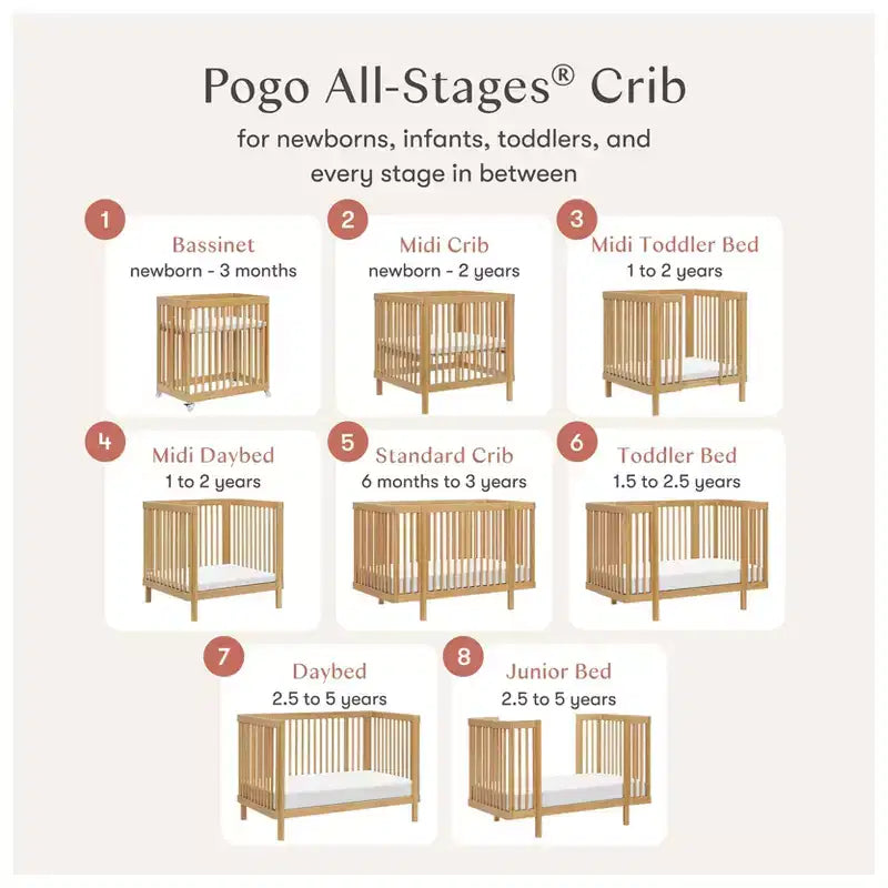 Babyletto Pogo 8-in-1 converteerbaar ledikant met ombouwsets voor alle levensfasen