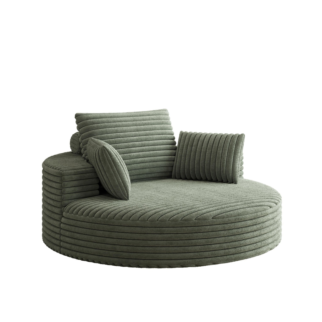 Einzelsessel mit Cord-Chenille-Bezug und Schaumstoffpolsterung, drehbar