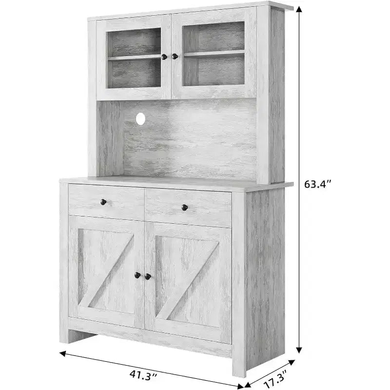 Dispensa da cucina con supporto per microonde, mobile a credenza con buffet e ripiani regolabili, per cucina e sala da pranzo