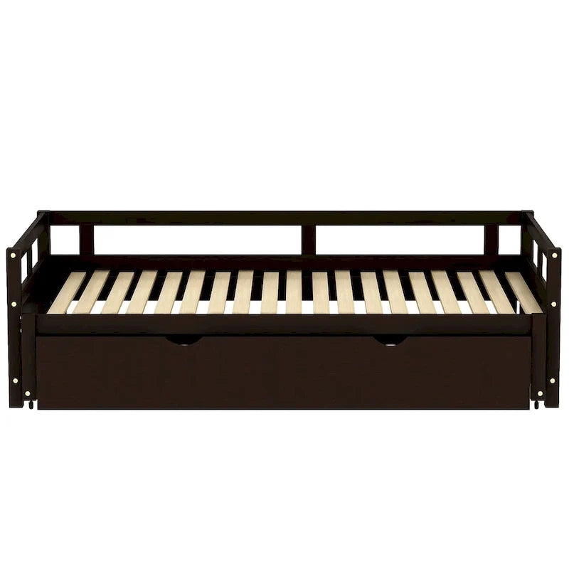 Divano letto allungabile con letto estraibile, divano letto in legno con letto estraibile