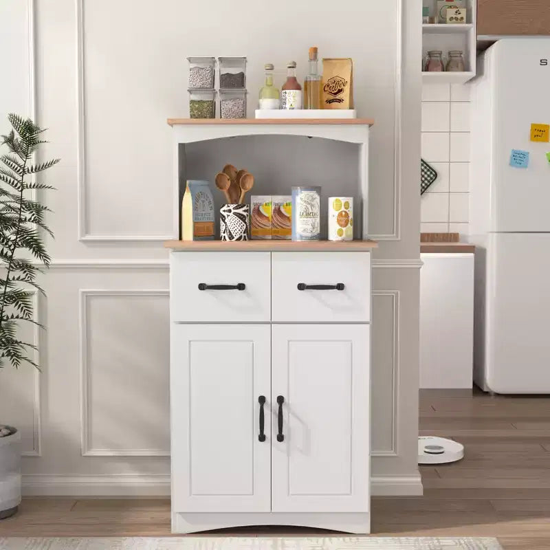 Credenza dispensa da cucina in legno sumyeg con cassetto e ripiano per microonde