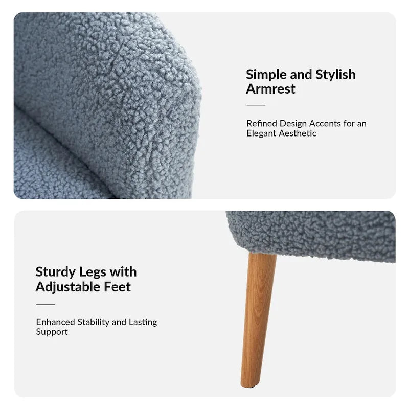 Set di 2 poltrone moderne Sheila da 30 W in bouclé con gambe in legno massello di HULALA HOME