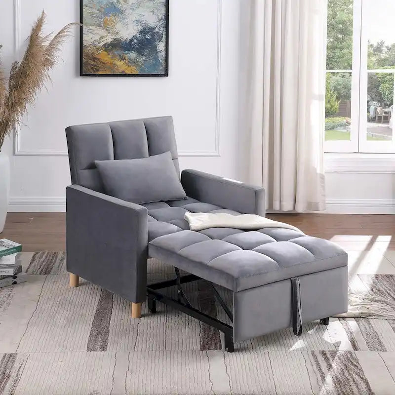 Fauteuil-lit convertible Aukfa, fauteuil une place avec oreiller