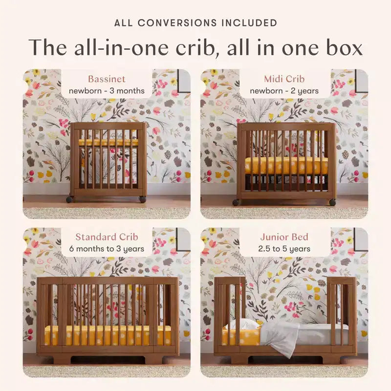 Lit bébé convertible Babyletto Yuzu 8-en-1 avec kits de conversion pour toutes les étapes