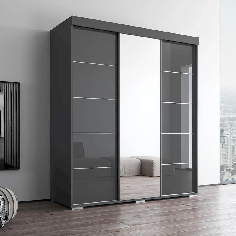 Armoire moderne Aria à 3 portes avec miroir