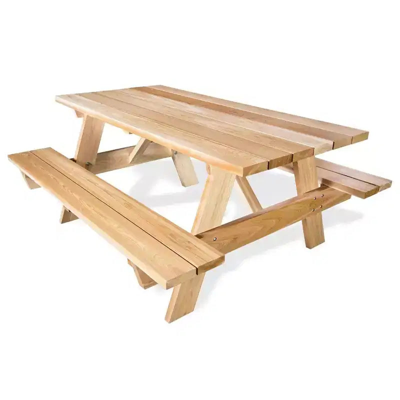 Table de pique-nique d'extérieur All Things Cedar de 6 pieds, ensemble de bancs de terrasse en bois fabriqué à la main pour le camping, les fêtes dans le jardin ou les rassemblements d'avant-match, cèdre rustique