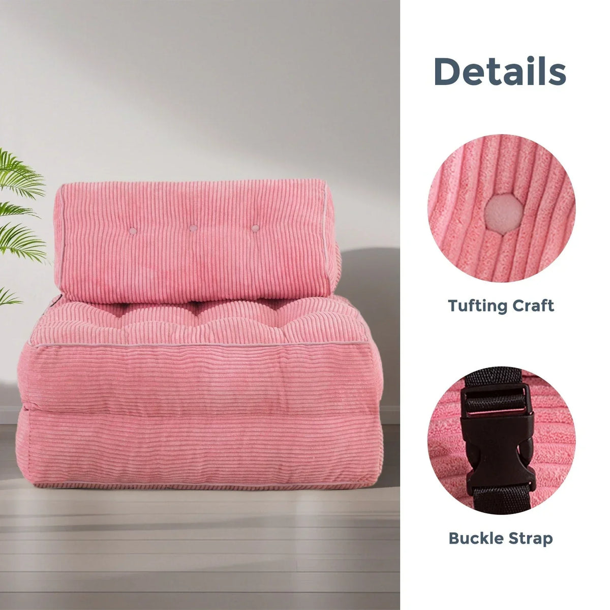 8 Cordsofa, Klappsofabett, Einzel