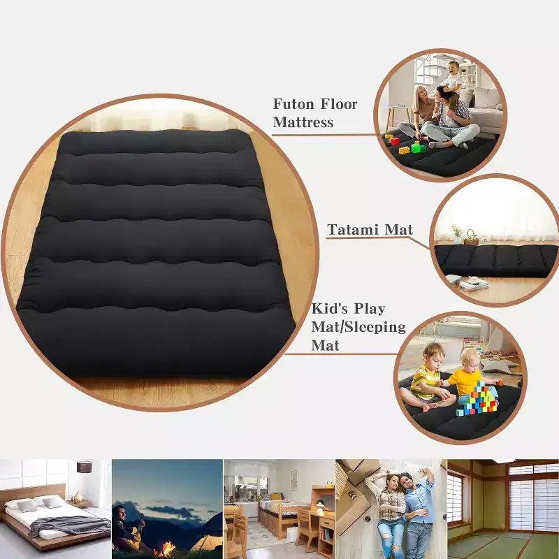 Matelas futon japonais, tapis de sol pliable pour dormir, tatami pour la maison et le camping