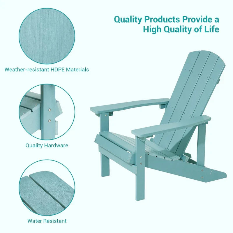 Set di 4 sedie Adirondack da esterno in legno resistente agli agenti atmosferici Bonosuki