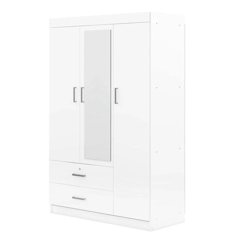 Spiegelschrank mit 3 Türen, Regalen und 2 Schubladen