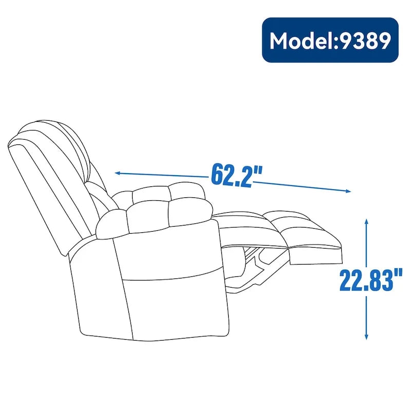 Groene extra grote handmatige relaxfauteuil met draaifunctie, schommelfunctie en stoffen bekleding