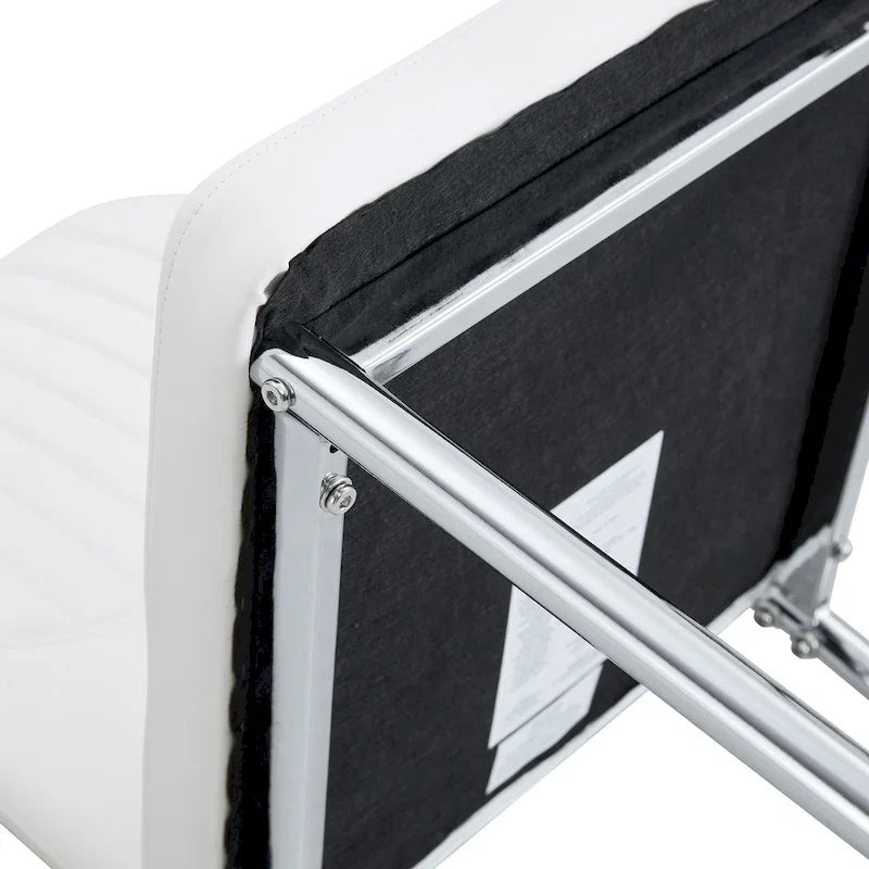 Ensemble de 6 chaises simples et élégantes, chaises de salle à manger en PU haute résilience avec pieds en métal argenté, chaises d'appoint sans accoudoirs pour la cuisine