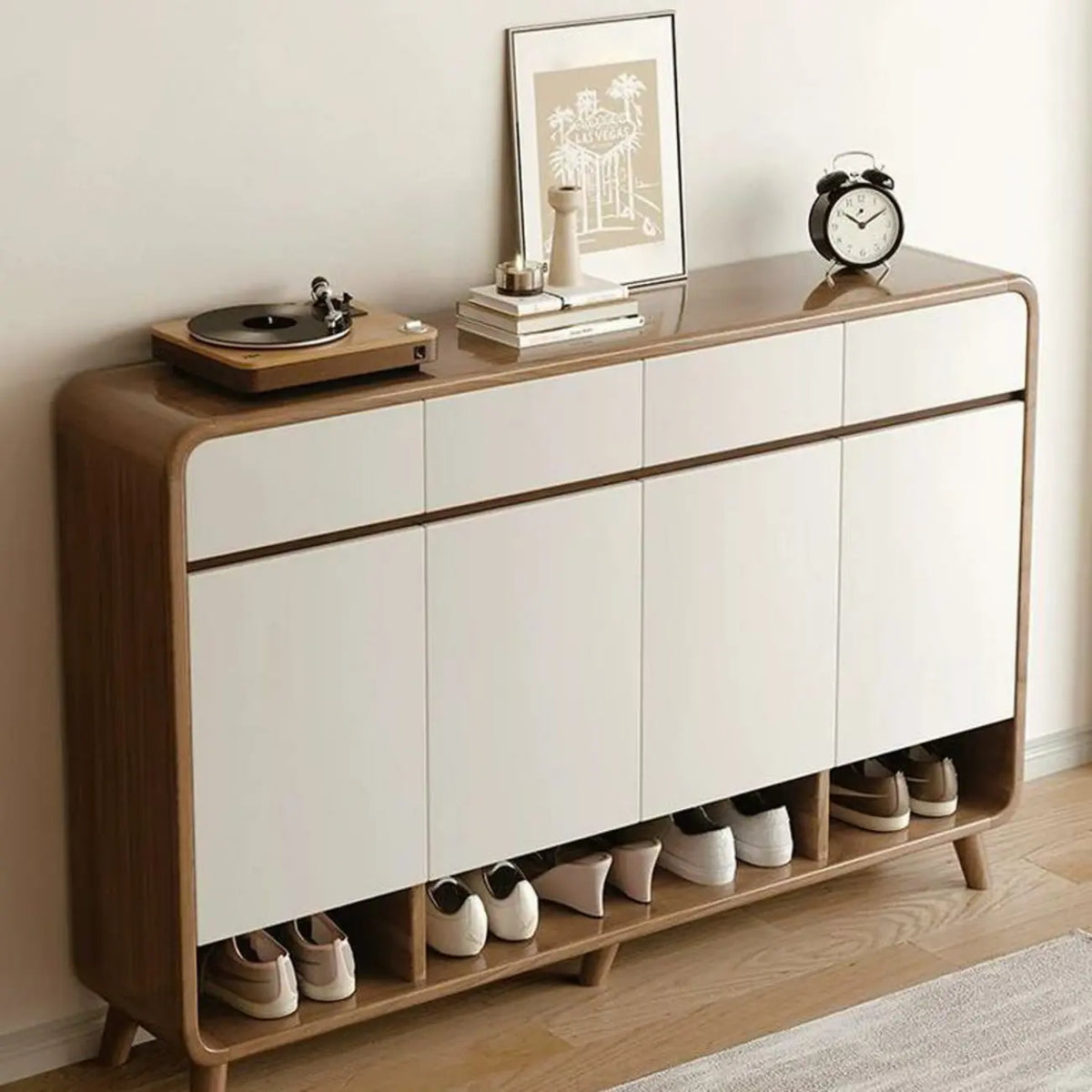 Mobile portascarpe medio in legno per corridoio, stile moderno