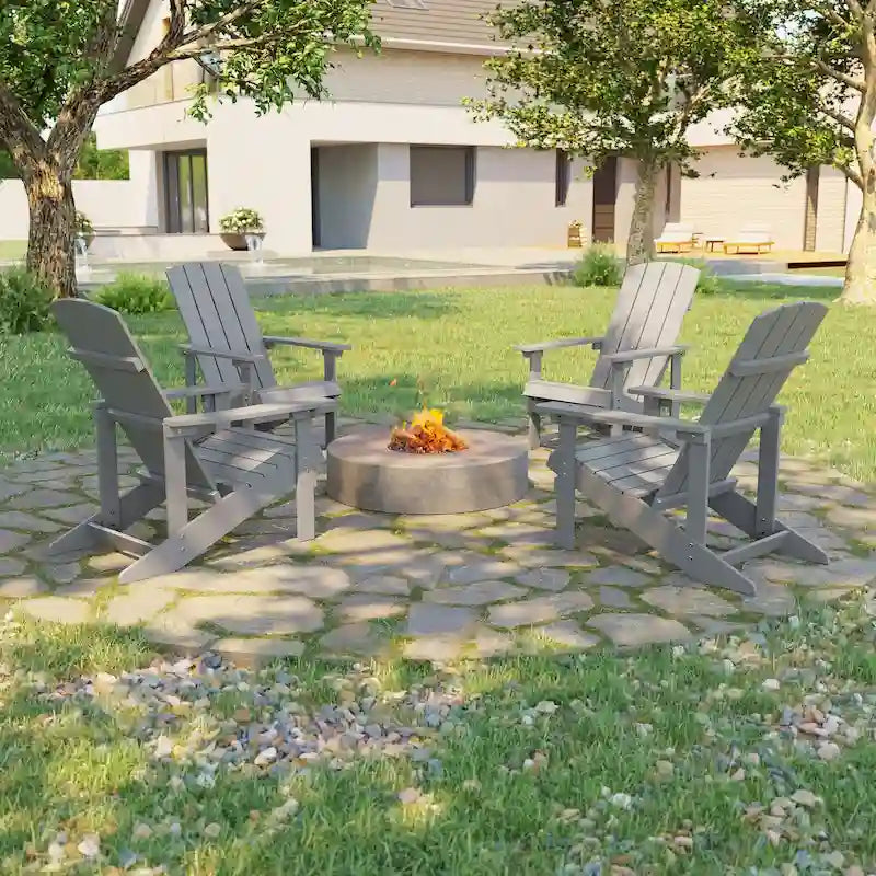 Set di 4 sedie Adirondack da esterno in legno resistente agli agenti atmosferici Bonosuki