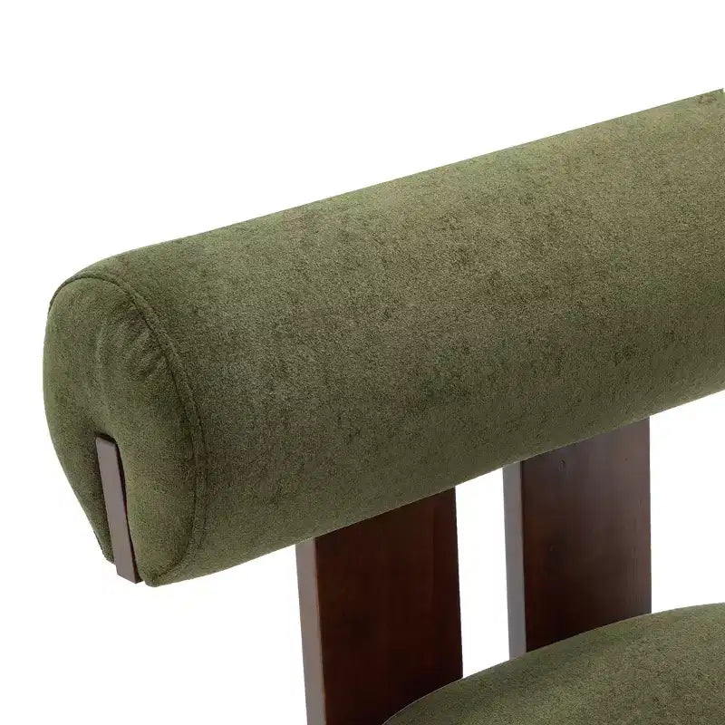 Fauteuil d'appoint sculptural moderne Christopher Knight Home Chariya en hévéa, revêtement en velours et dossier cylindrique