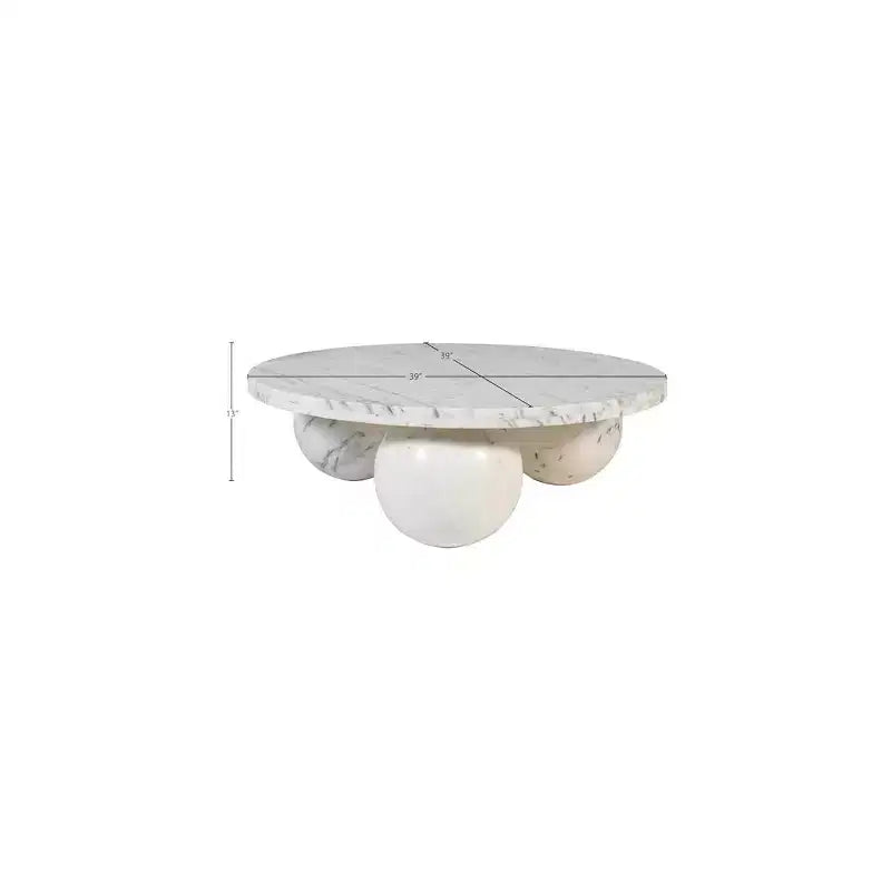 Table basse ronde en marbre avec pieds sphériques, multicolore, pour 4 personnes??