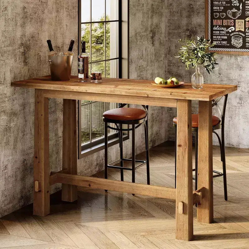 63-inch hoge bartafel van massief hout voor keuken, café of restaurant
