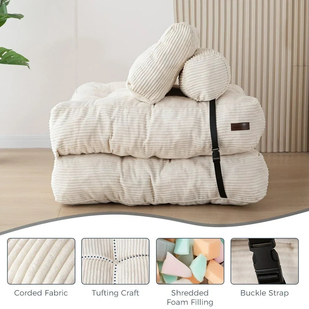 8 Cordsofa, Klappsofabett, Einzel