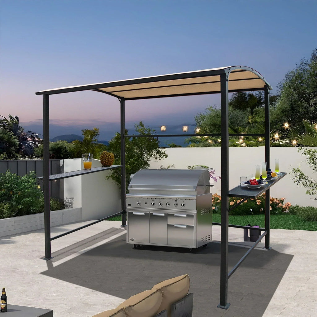 Gazebo da esterno per barbecue con telo, telaio in acciaio, 5 ft. x 8 ft.