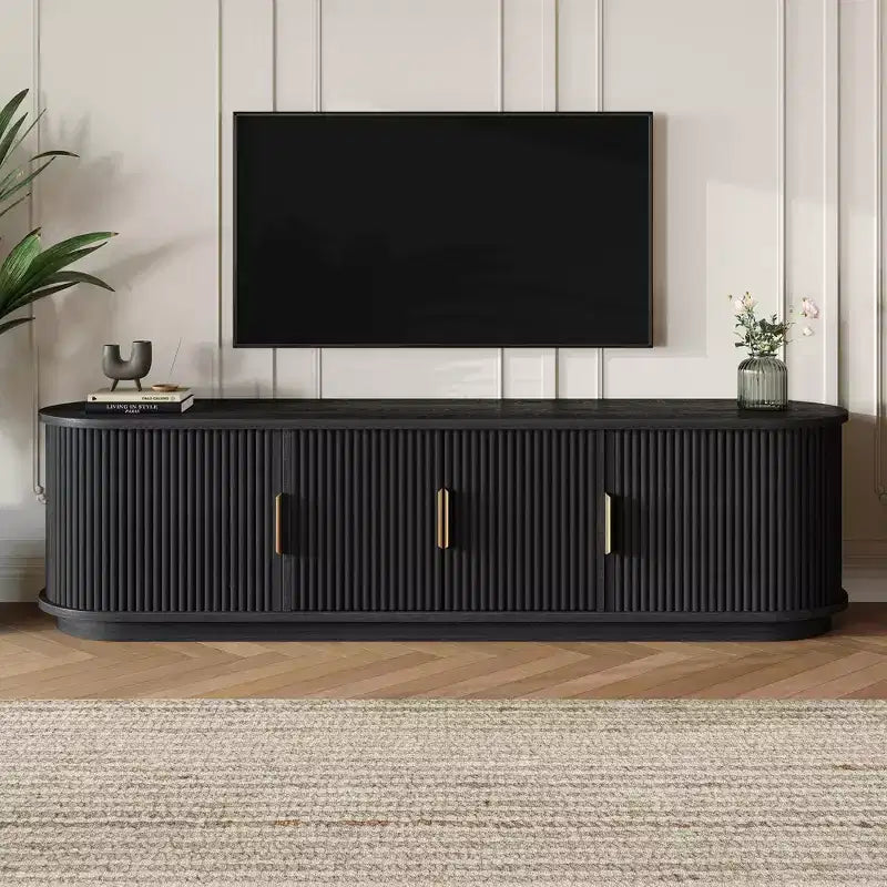 GDFStudio Roy TV-Schrank im Landhausstil aus Holz mit Schiebetür und verstellbarem Stauraum