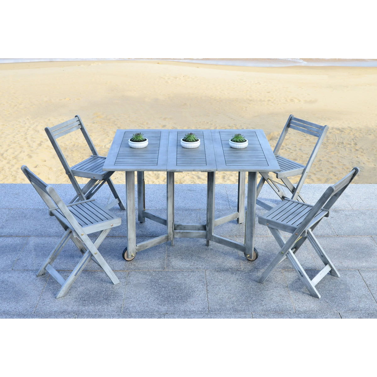Ensemble de salle à manger d’extérieur SAFAVIEH Brandy, 5 pièces - 43Wx35Dx29H