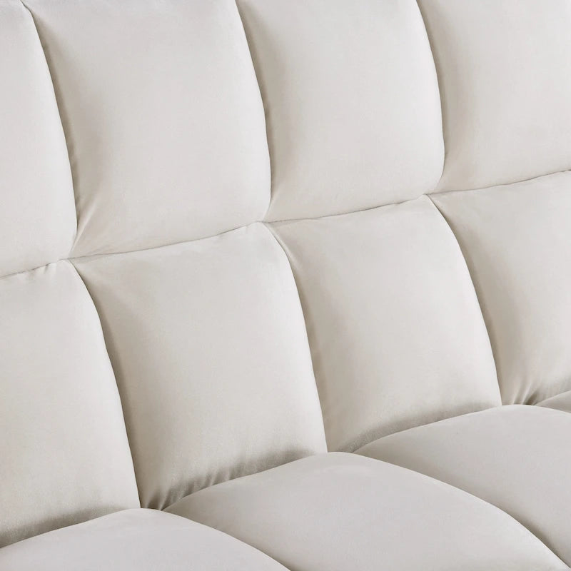 Klassisches ausziehbares, getuftetes und umbaubares Schlafsofa - 55W x 68L x 20H
