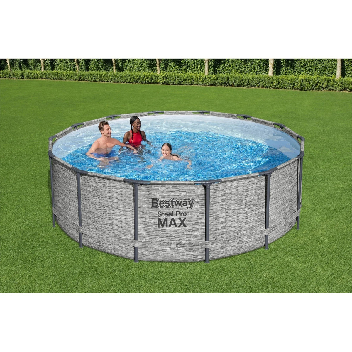 Rond bovengronds zwembad Bestway Steel Pro MAX met pomp en afdekzeil