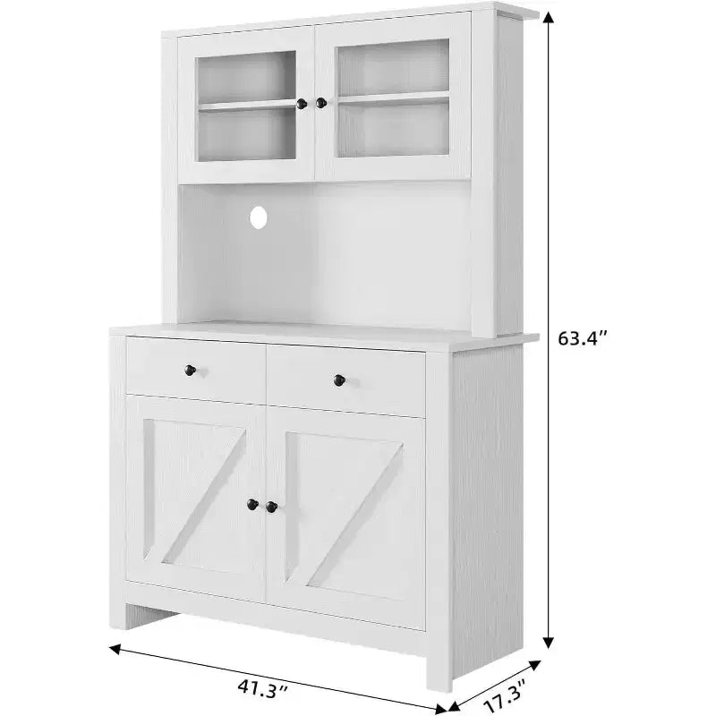 Dispensa da cucina con supporto per microonde, mobile a credenza con buffet e ripiani regolabili, per cucina e sala da pranzo