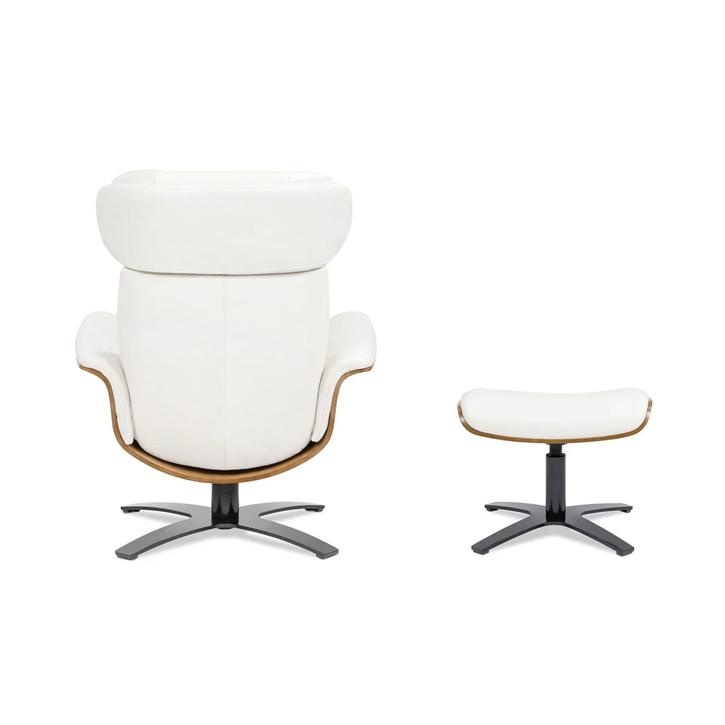 Fauteuil inclinable Jovan de 31.5 en cuir véritable avec ottoman