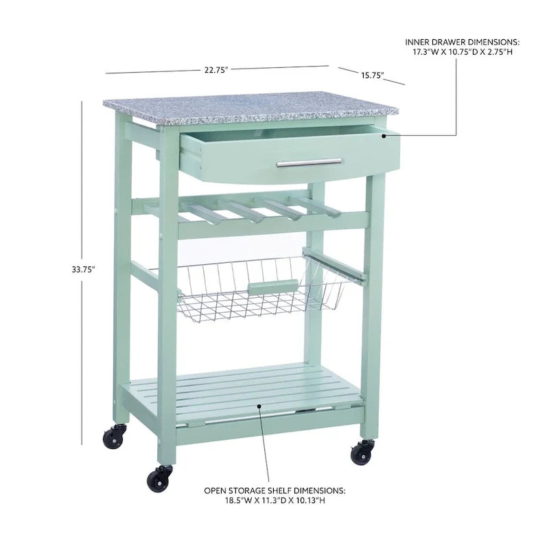 Carrello da cucina compatto e mobile Jake