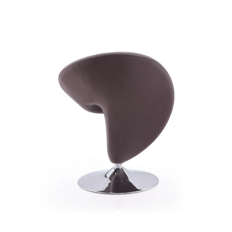 Manhattan Comfort Curl-draaifauteuil met chroom en wolmix (set van 2)