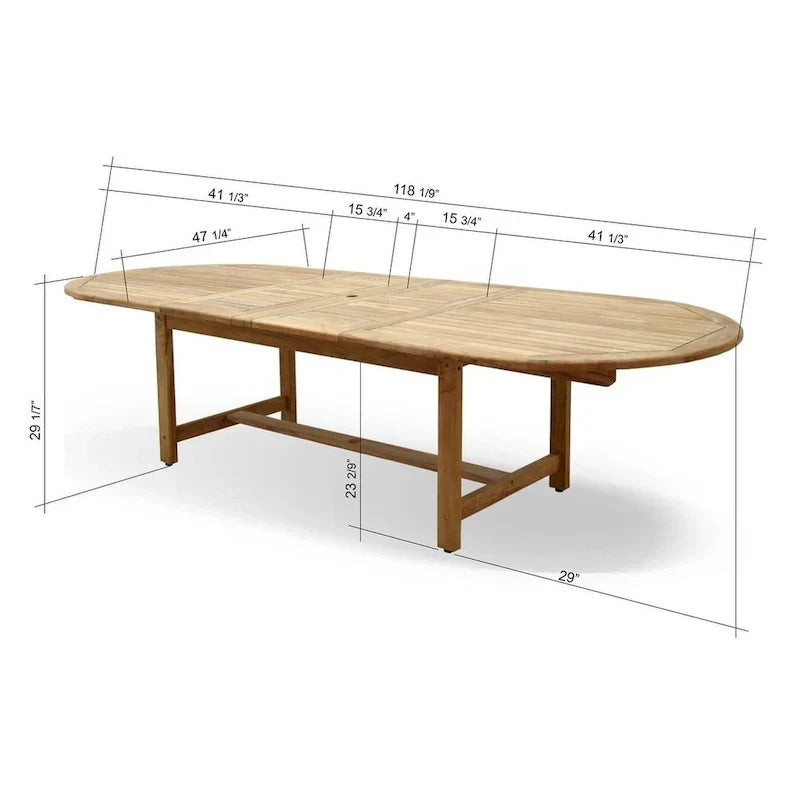 Ensemble de salle à manger extensible de patio Amazonia Teak Sessa, 13 pièces - 13 pièces