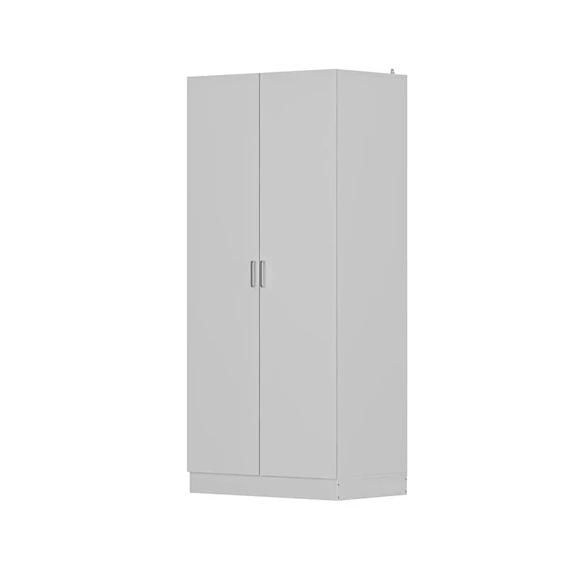 Armoire à deux portes autoportante pour chambre avec tringle à vêtements