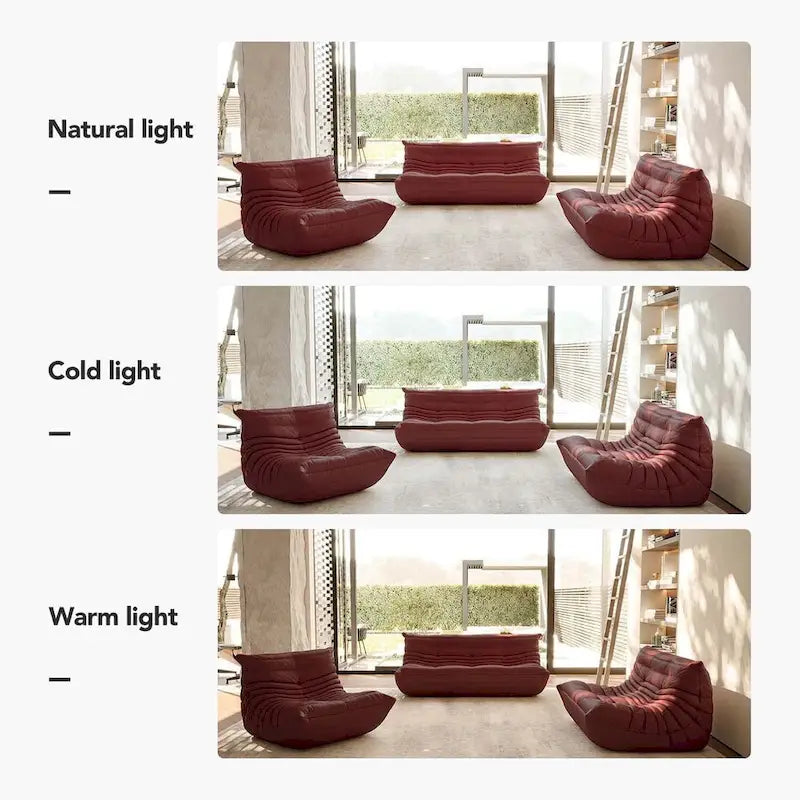 Furgle-Sofa aus Mikrofaserleder, ergonomisches Design, bequemes Bodensofa