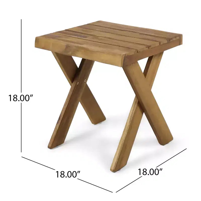 Set da esterno Christopher Knight Home Wino da 3 pezzi in legno di acacia e rattan, con lettino prendisole, cuscino e tavolino a doghe