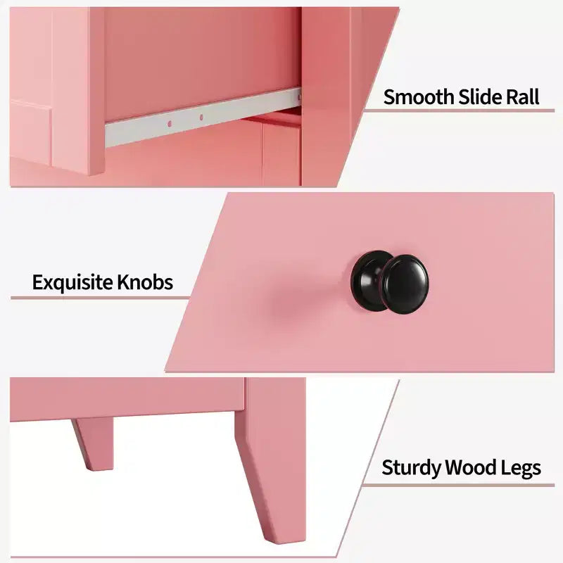 Cassettiera alta 42.5 pollici con 5 cassetti per camera da letto, mobile contenitore in legno con cassetti profondi 11.9 pollici e pomelli in metallo dorato, ideale per ingresso o corridoio