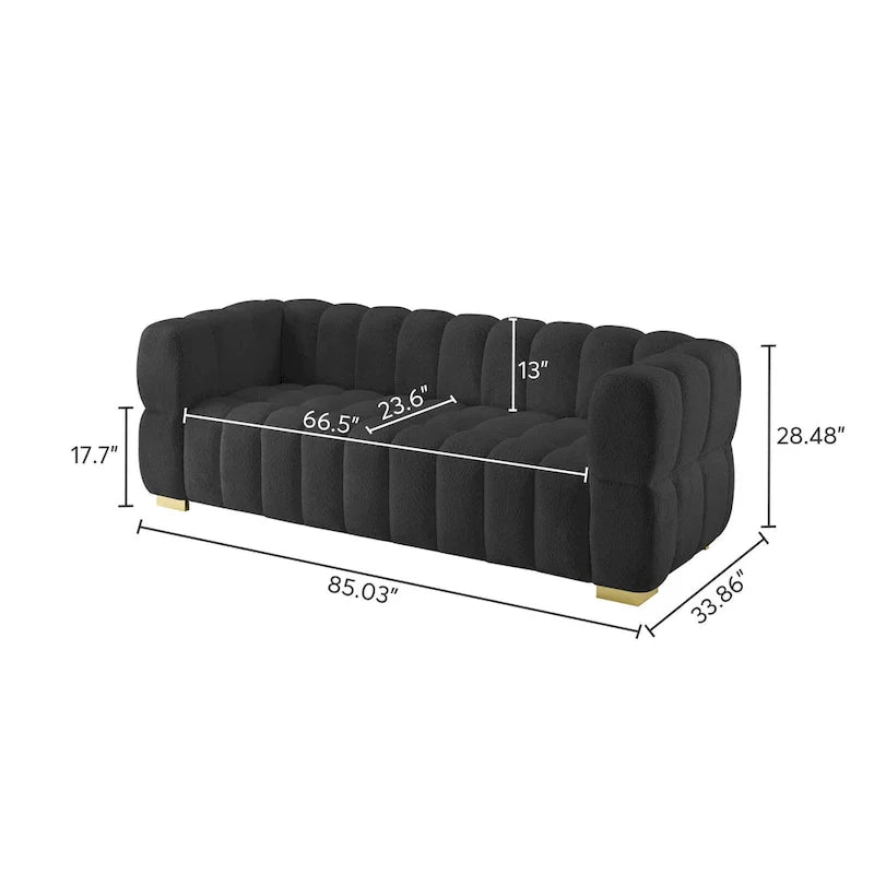 Canapé moderne de 85 en tissu gaufré, confortable pour les loisirs