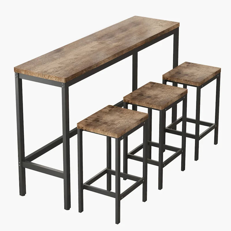 Bartisch-Set mit 3 Hockern