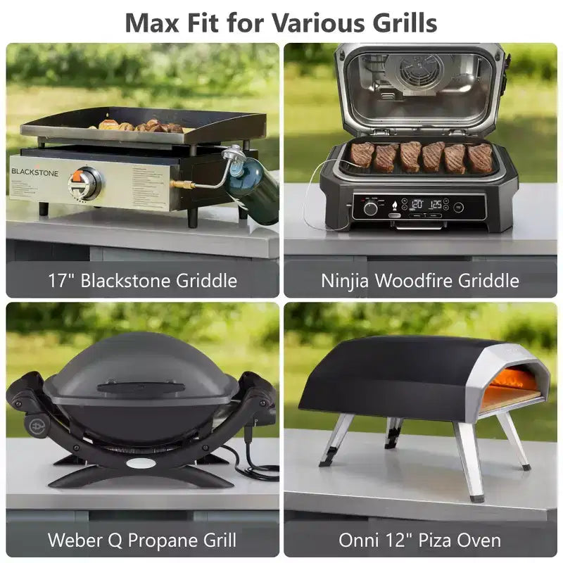 Îlot de cuisine d’extérieur FAMYYT de 78.3 pouces avec plan de travail en acier inoxydable, station de barbecue pliable et placards de rangement, bleu-gris