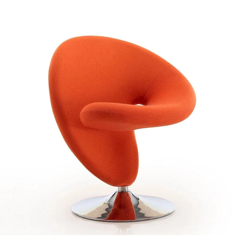 Manhattan Comfort Curl-draaifauteuil met chroom en wolmix (set van 2)