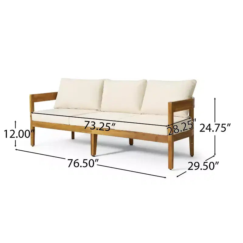 Set da conversazione da patio Christopher Knight Home Safira, 5 pezzi, in legno rustico di acacia con cuscini spessi