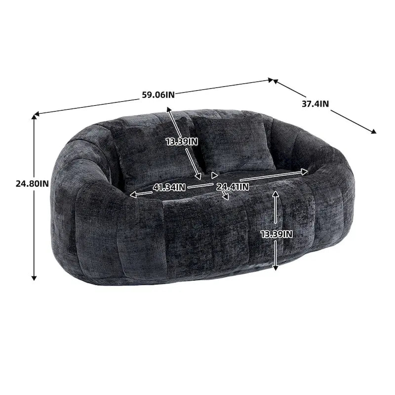 Sitzsack-Sessel aus Chenille, lässiges Sofa