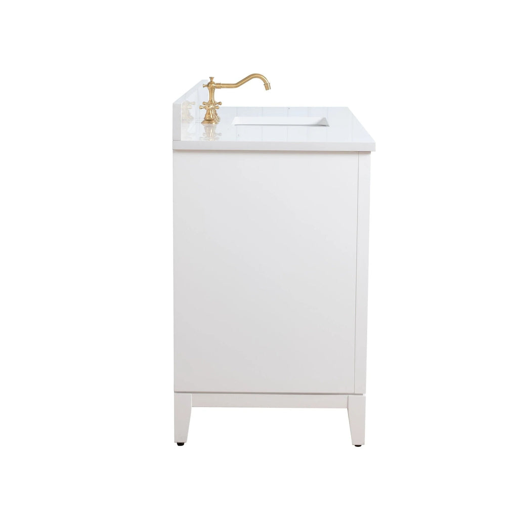 Meuble-lavabo de salle de bain Vanity Art avec lavabo en céramique et comptoir en marbre reconstitué